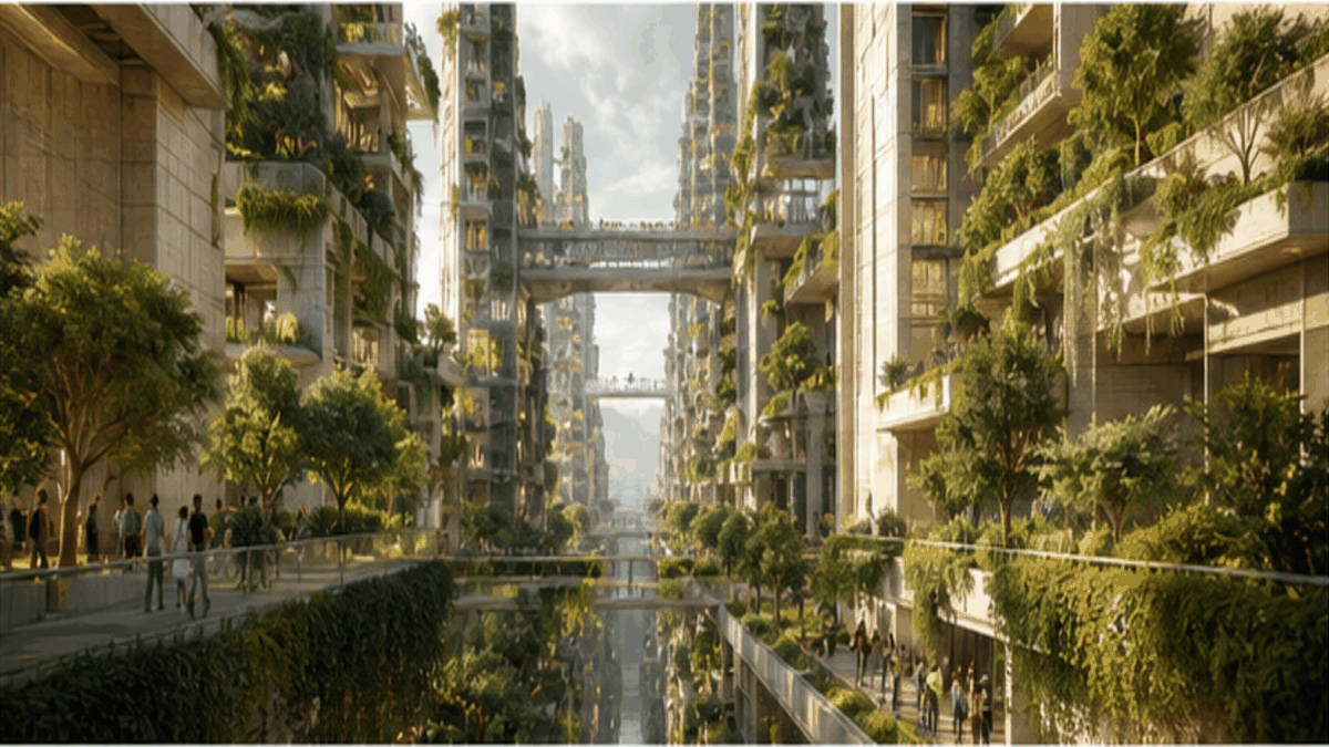 Arcology aesthetic: City dossier scene