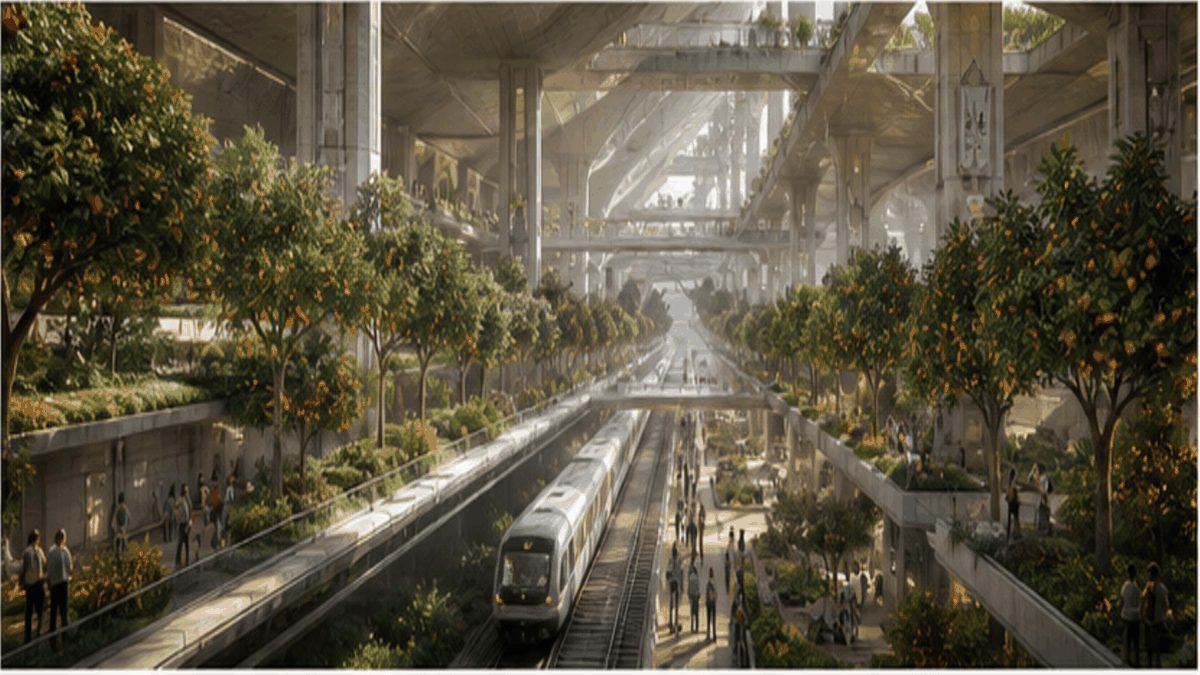 Arcology aesthetic: Transit dossier scene