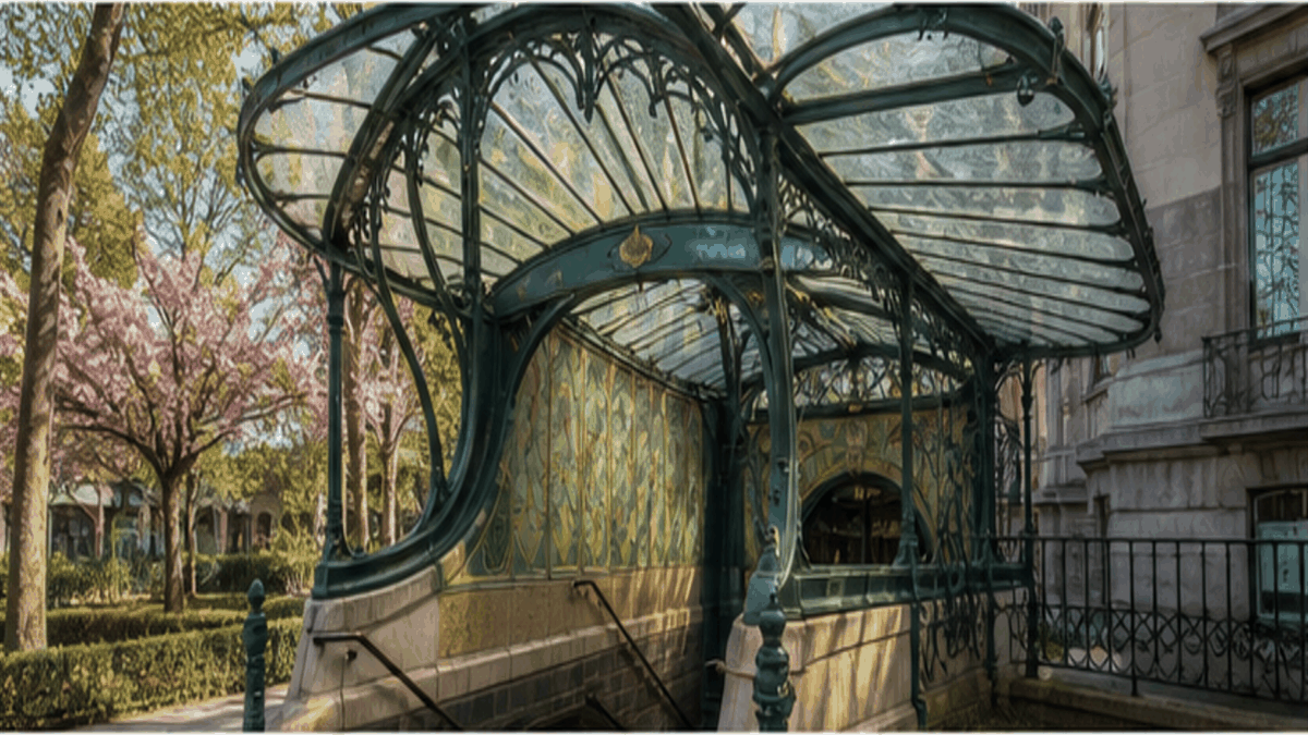 Art Nouveau aesthetic: Threshold dossier scene