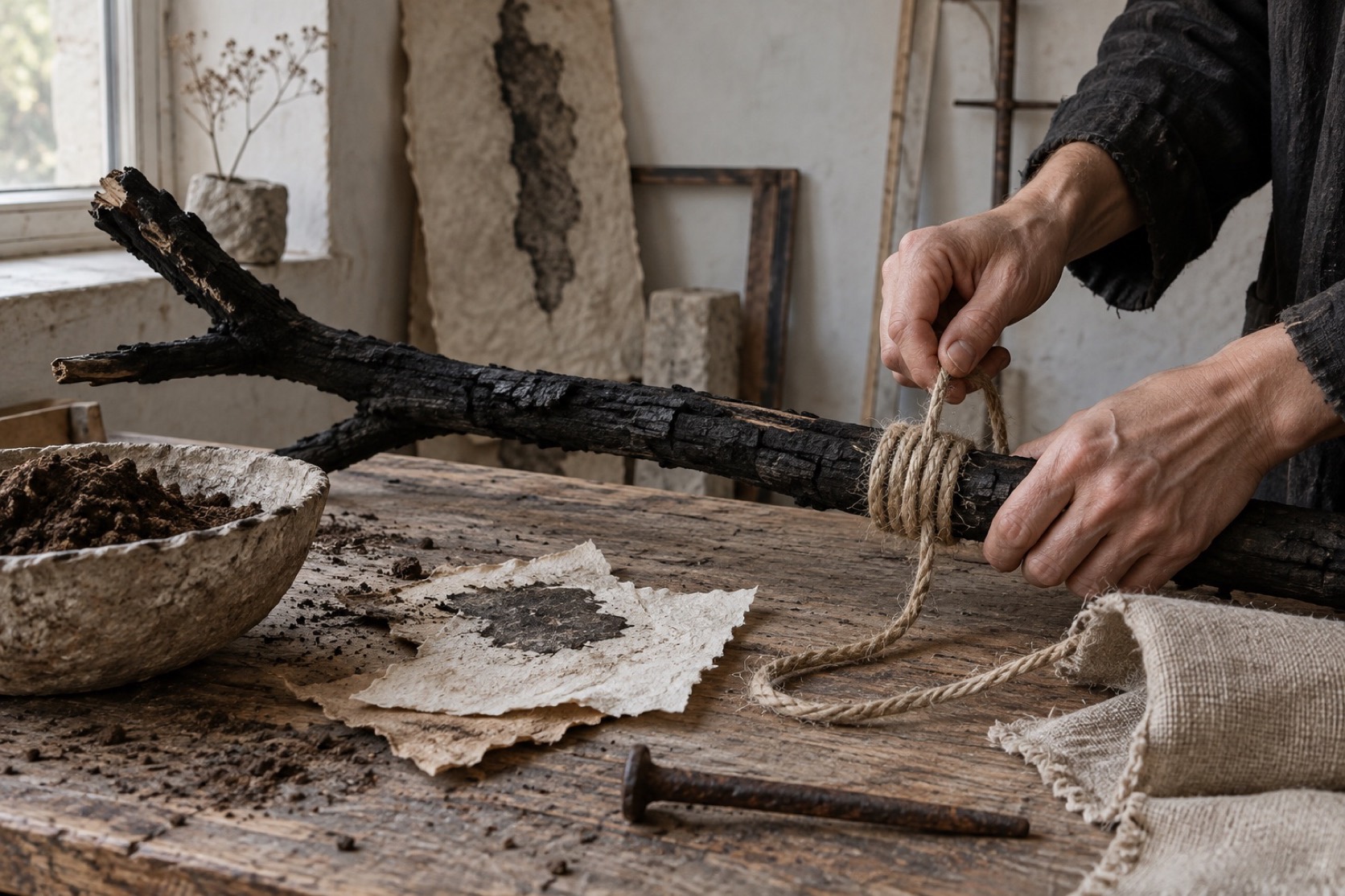 Arte Povera aesthetic: Process dossier scene