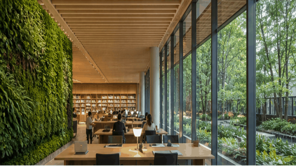 Biophilic Design aesthetic: Interior dossier scene
