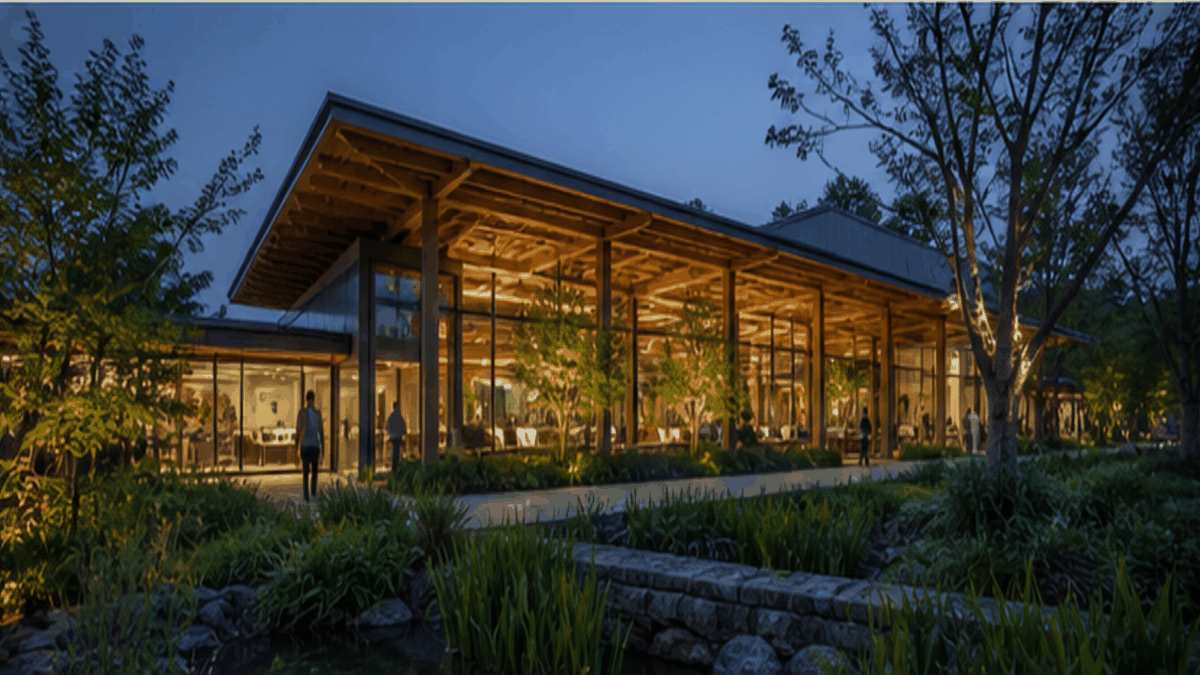 Biophilic Design aesthetic: Night dossier scene