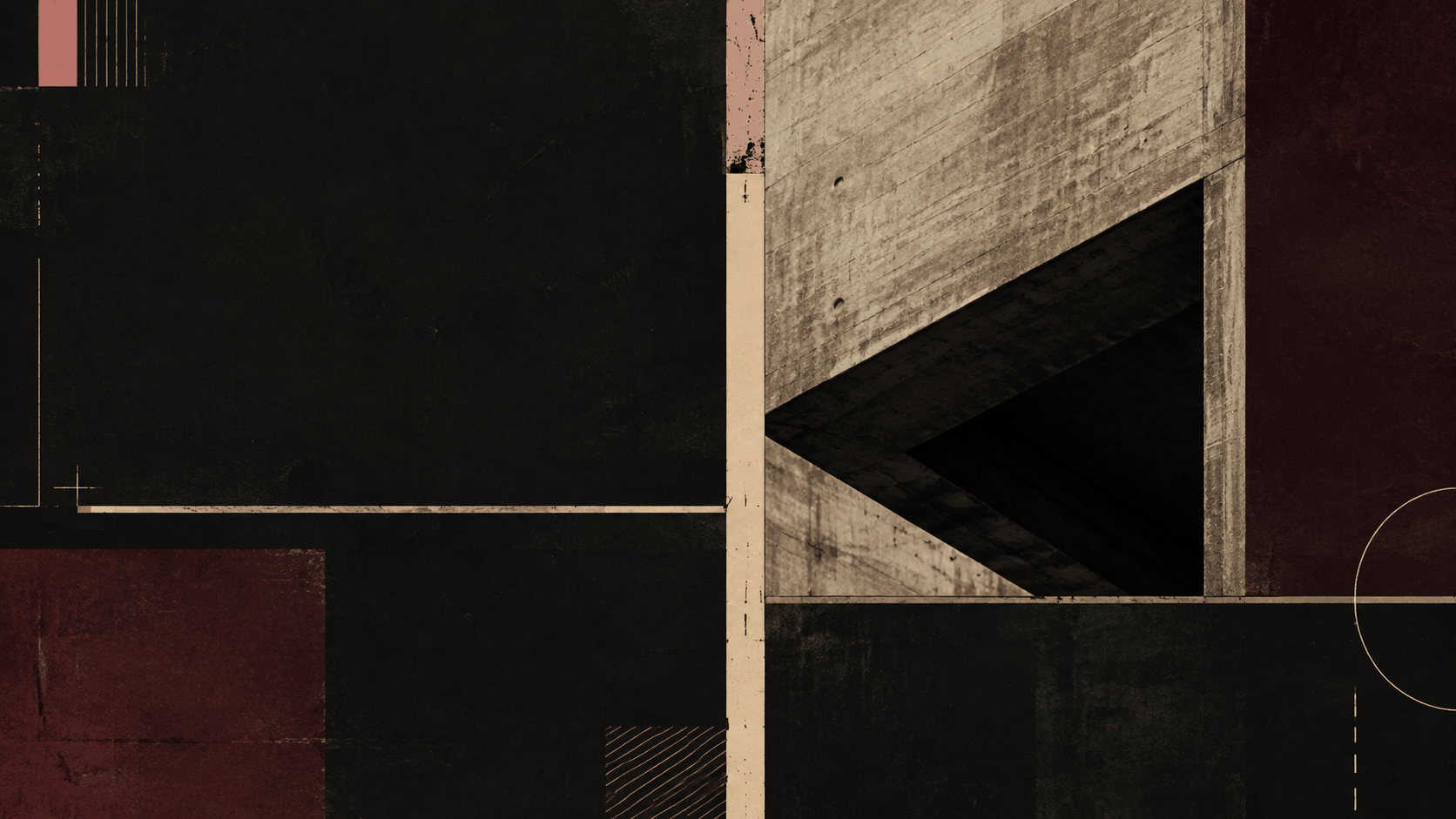 Brutalism aesthetic: Editorial dossier scene