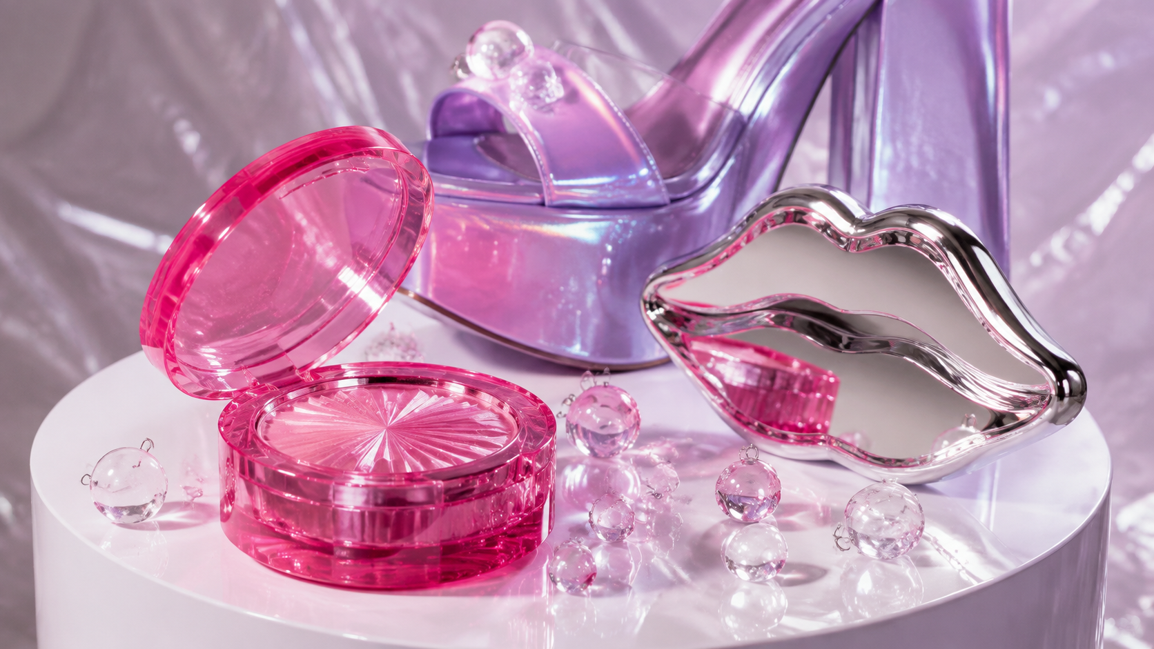Bubbleglam aesthetic: Object dossier scene