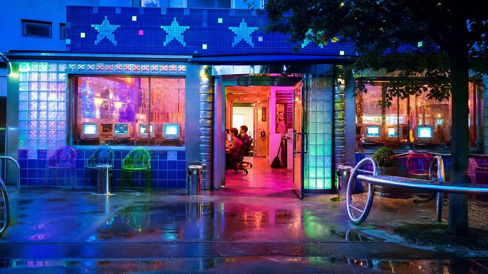 Cybercore aesthetic: City dossier scene