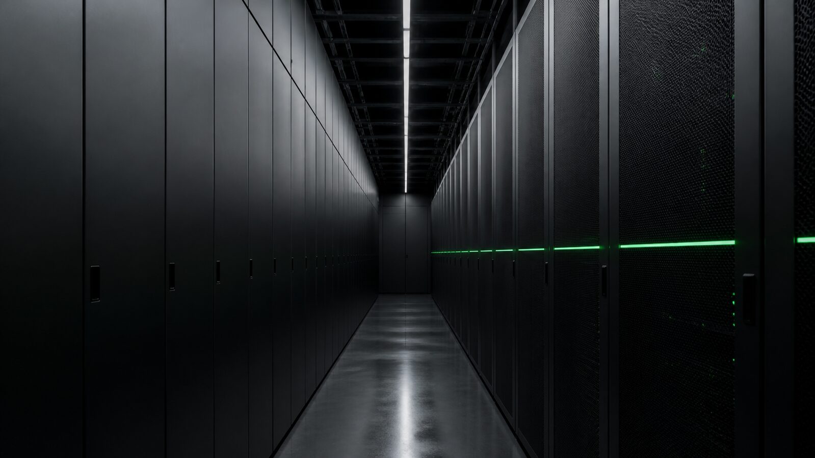Cyber Minimalism aesthetic: Corridor dossier scene