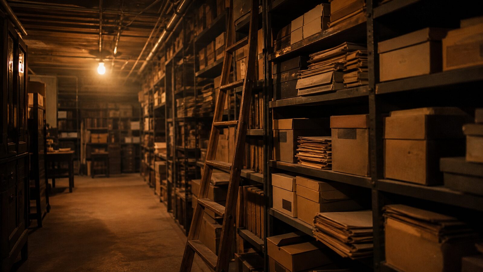 Dark Academia aesthetic: Archive dossier scene