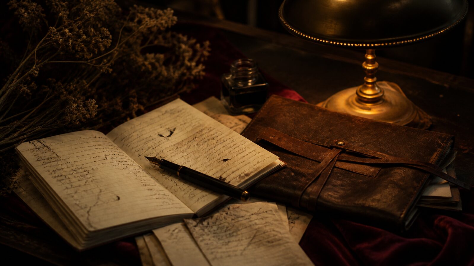 Dark Academia aesthetic: Detail dossier scene