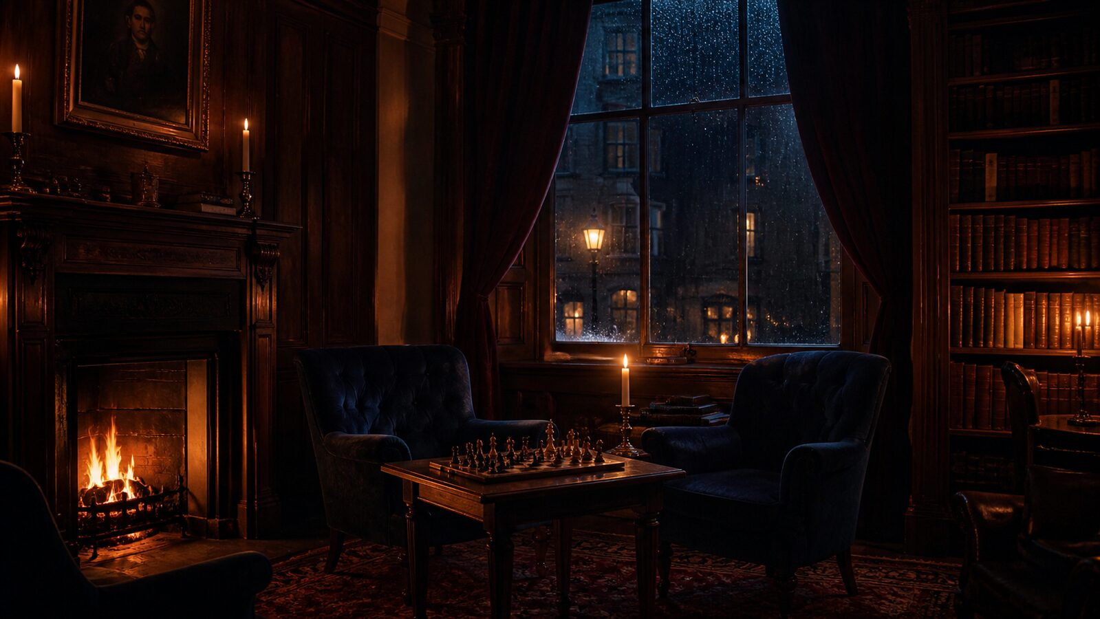 Dark Academia aesthetic: Night dossier scene