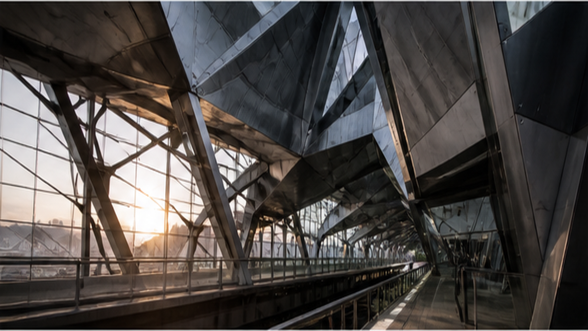 Deconstructivism aesthetic: Transit dossier scene