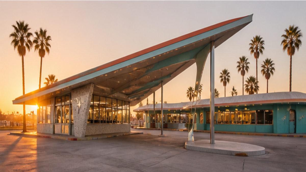 Googie aesthetic: Landscape dossier scene