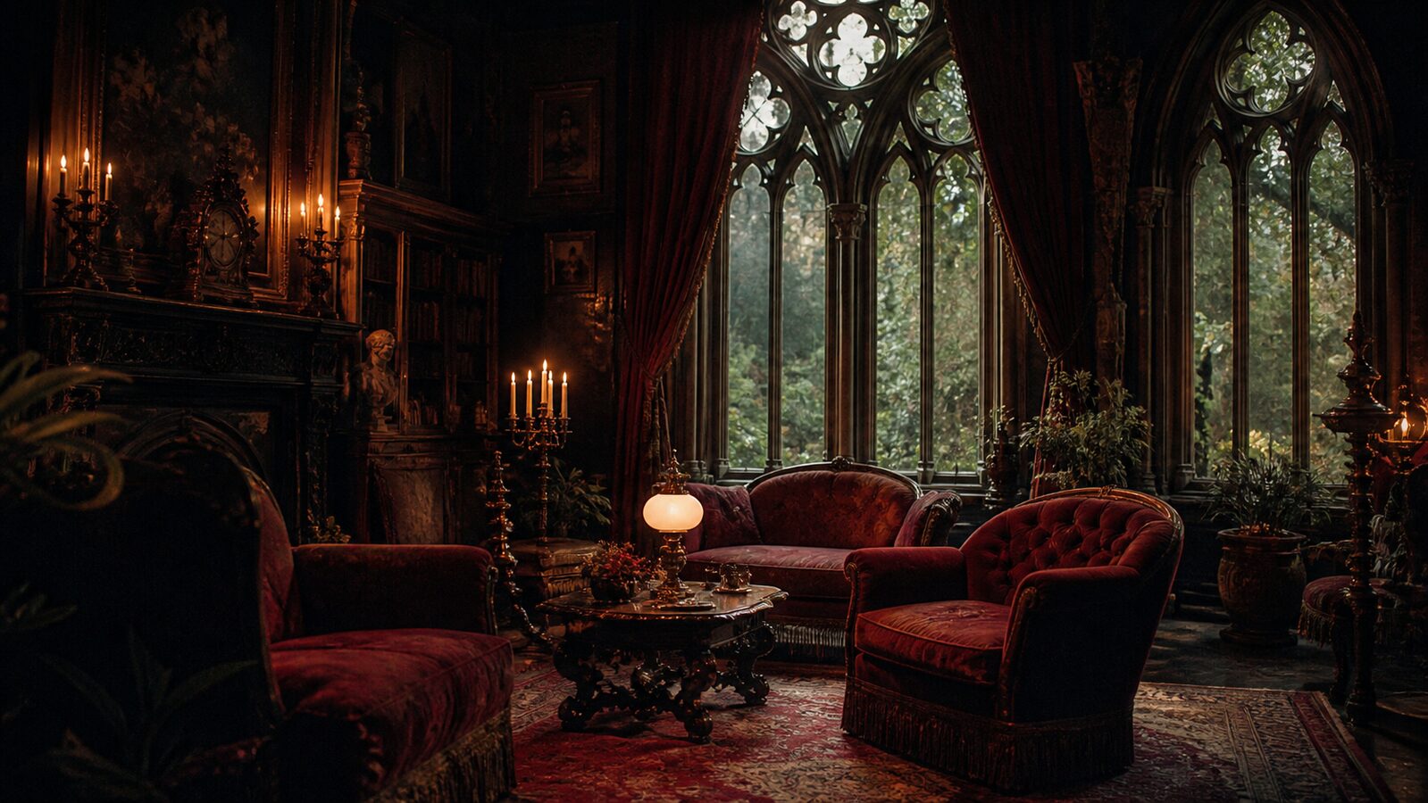 Gothic aesthetic: Interior dossier scene
