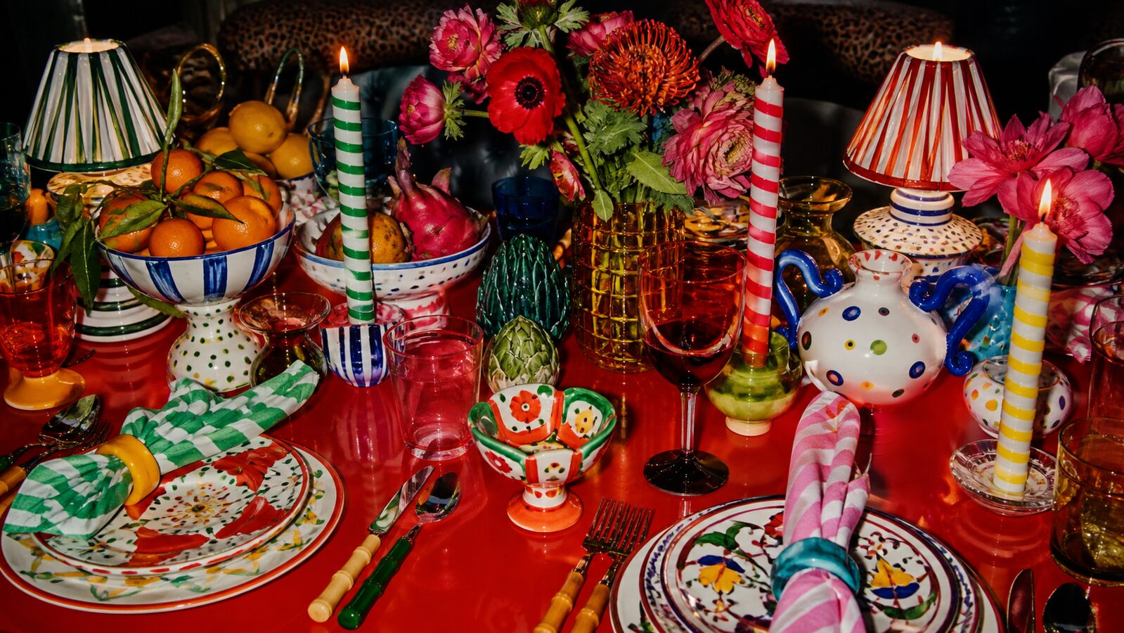 Maximalism aesthetic: Tablescape dossier scene
