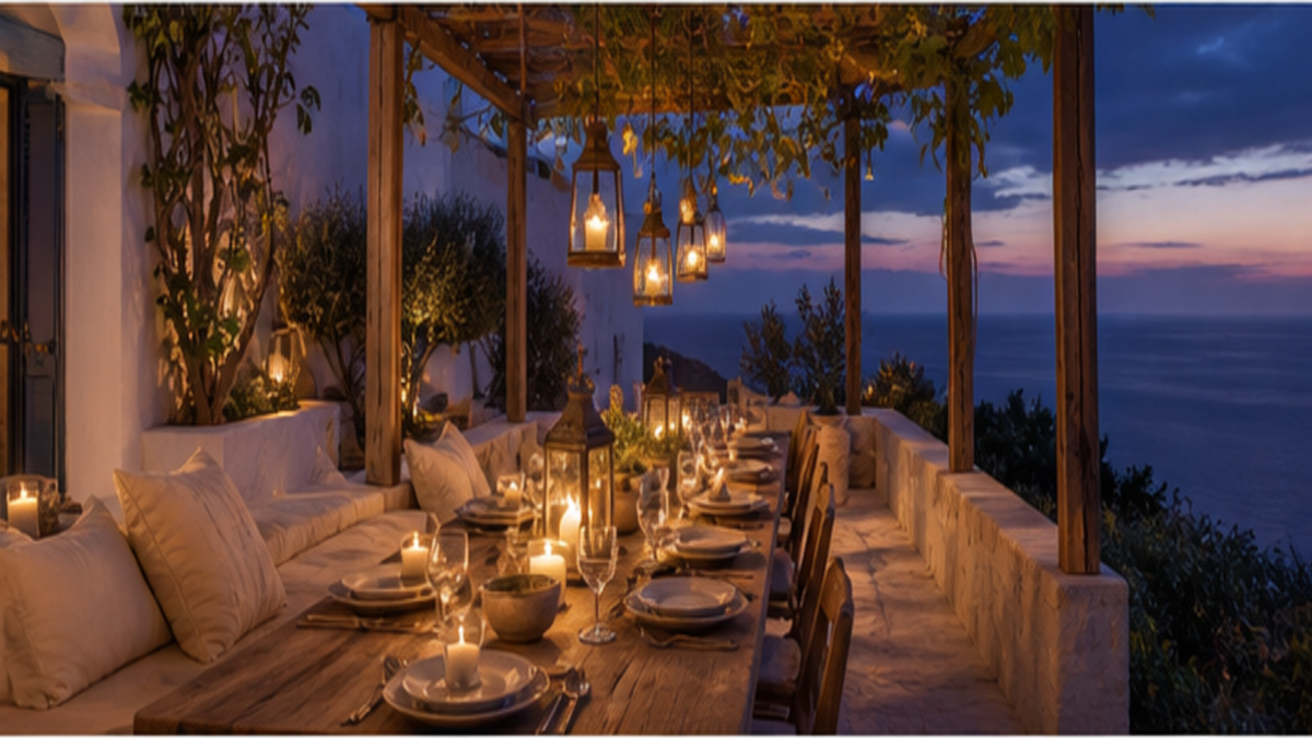 Mediterranean Architecture aesthetic: Night dossier scene