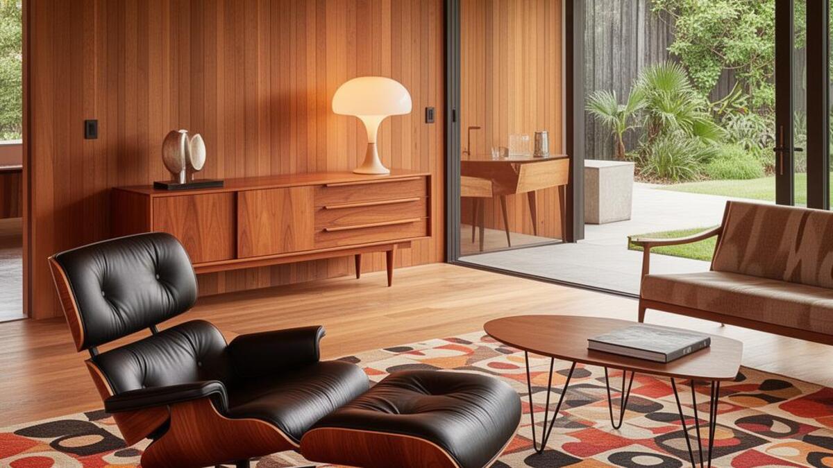 Mid-Century Modern aesthetic: Home dossier scene