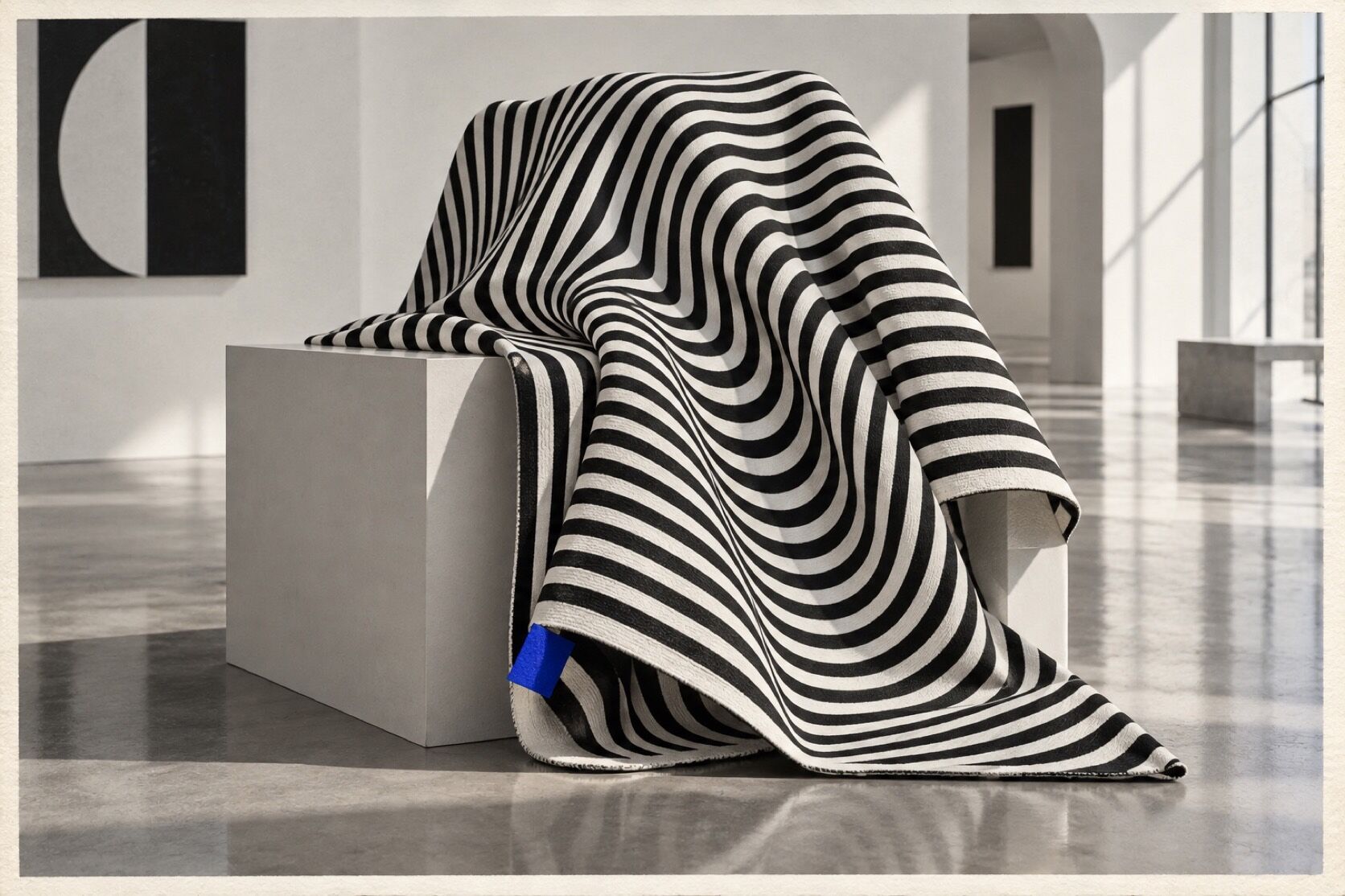 Op Art aesthetic: Textile dossier scene