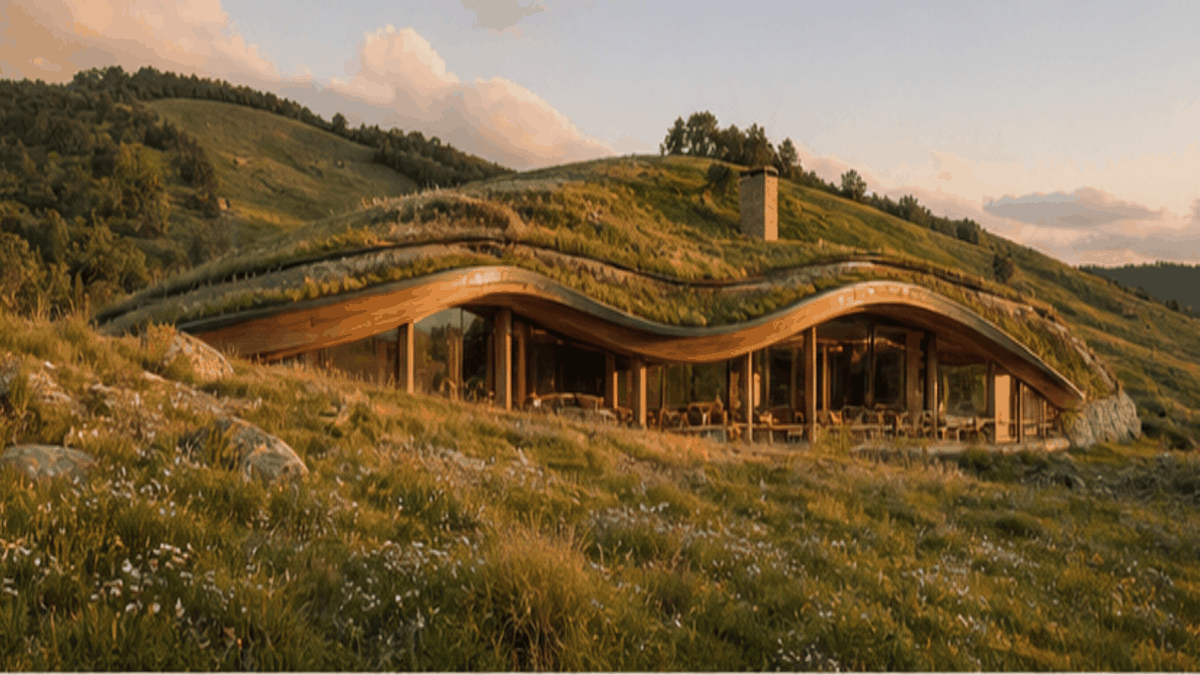 Organic Architecture aesthetic: Meadow dossier scene