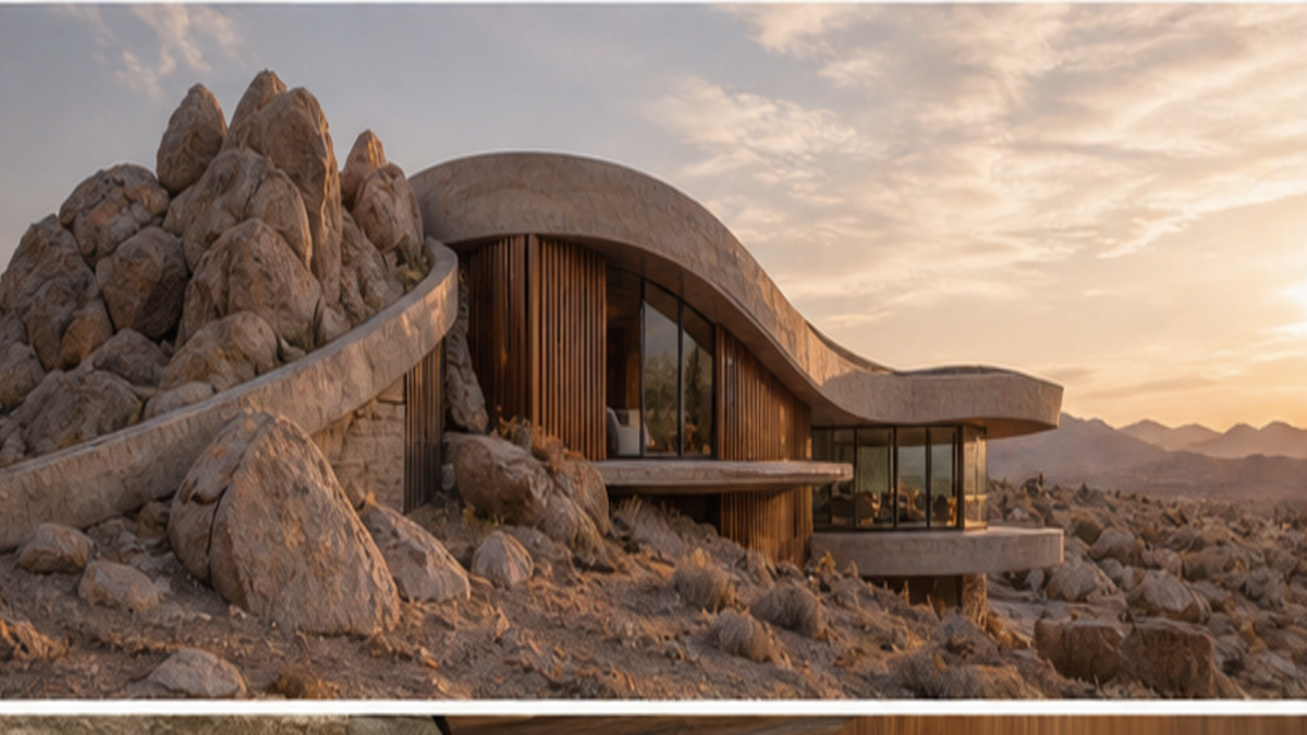 Organic Architecture aesthetic: Desert dossier scene