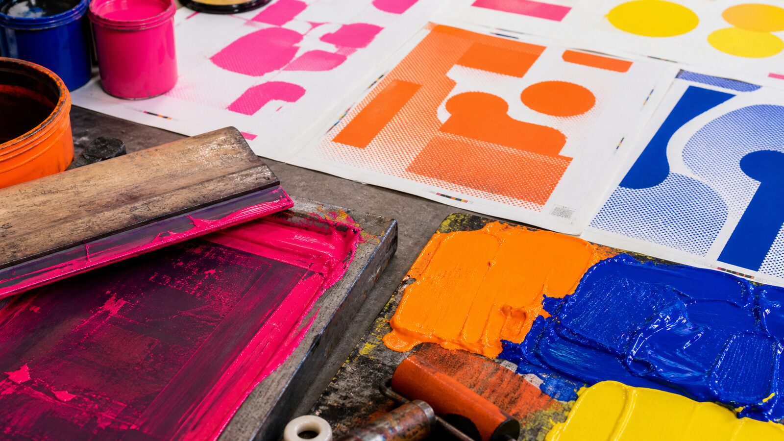 Pop Art aesthetic: Print studio dossier scene