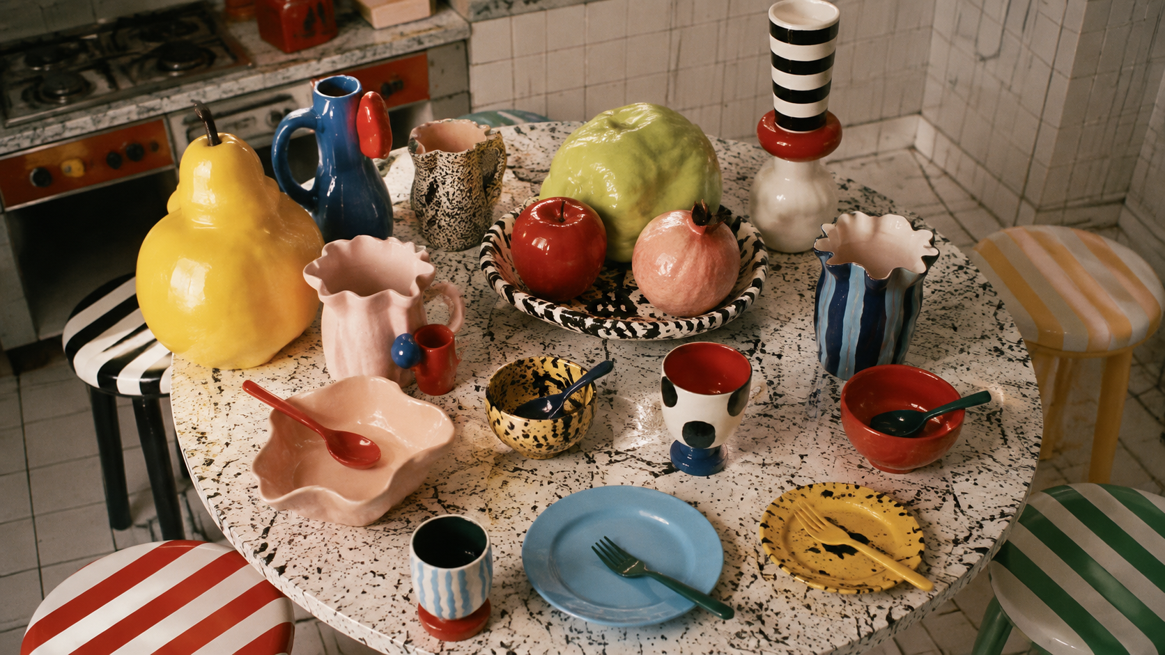 Radical Italian Design aesthetic: Still life dossier scene