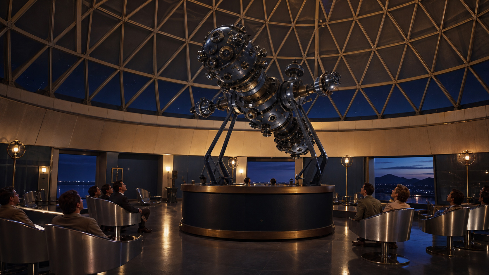 Retrofuturism aesthetic: Observatory dossier scene