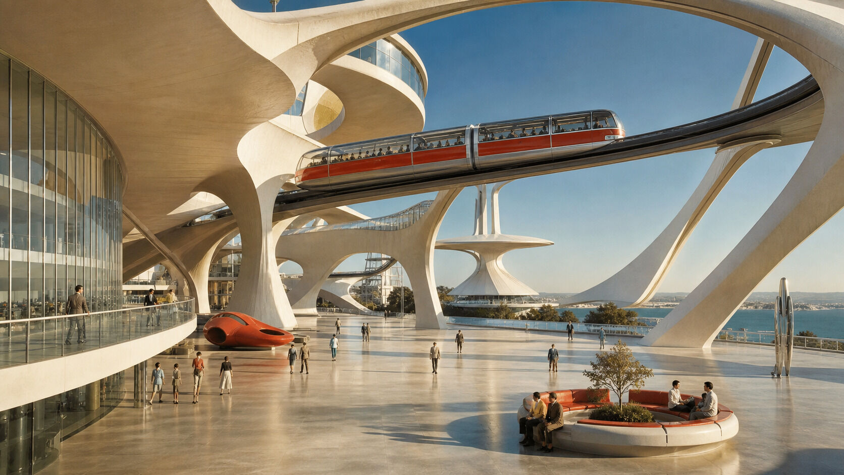 Retrofuturism aesthetic: World dossier scene