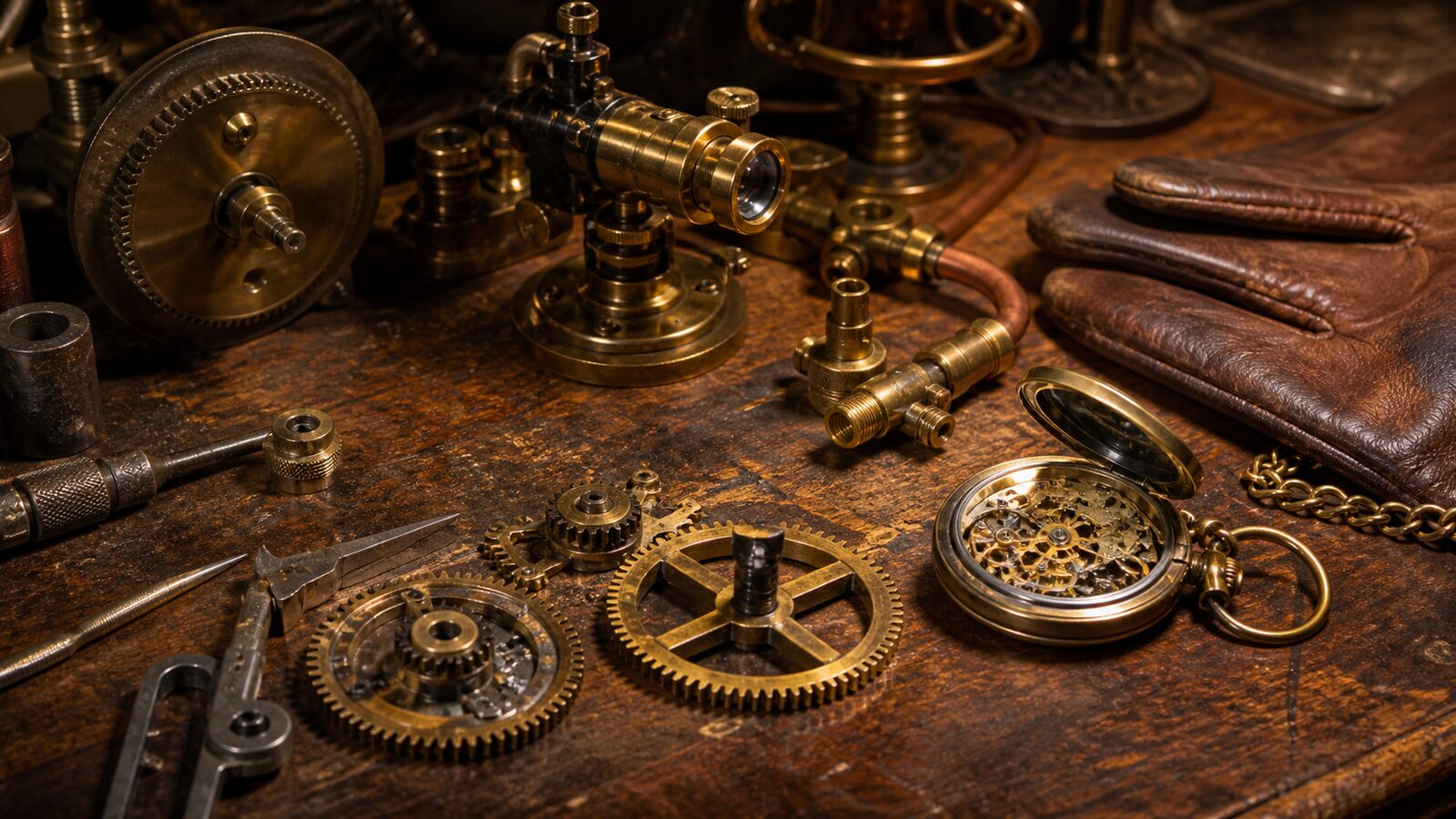 Steampunk aesthetic: Detail dossier scene