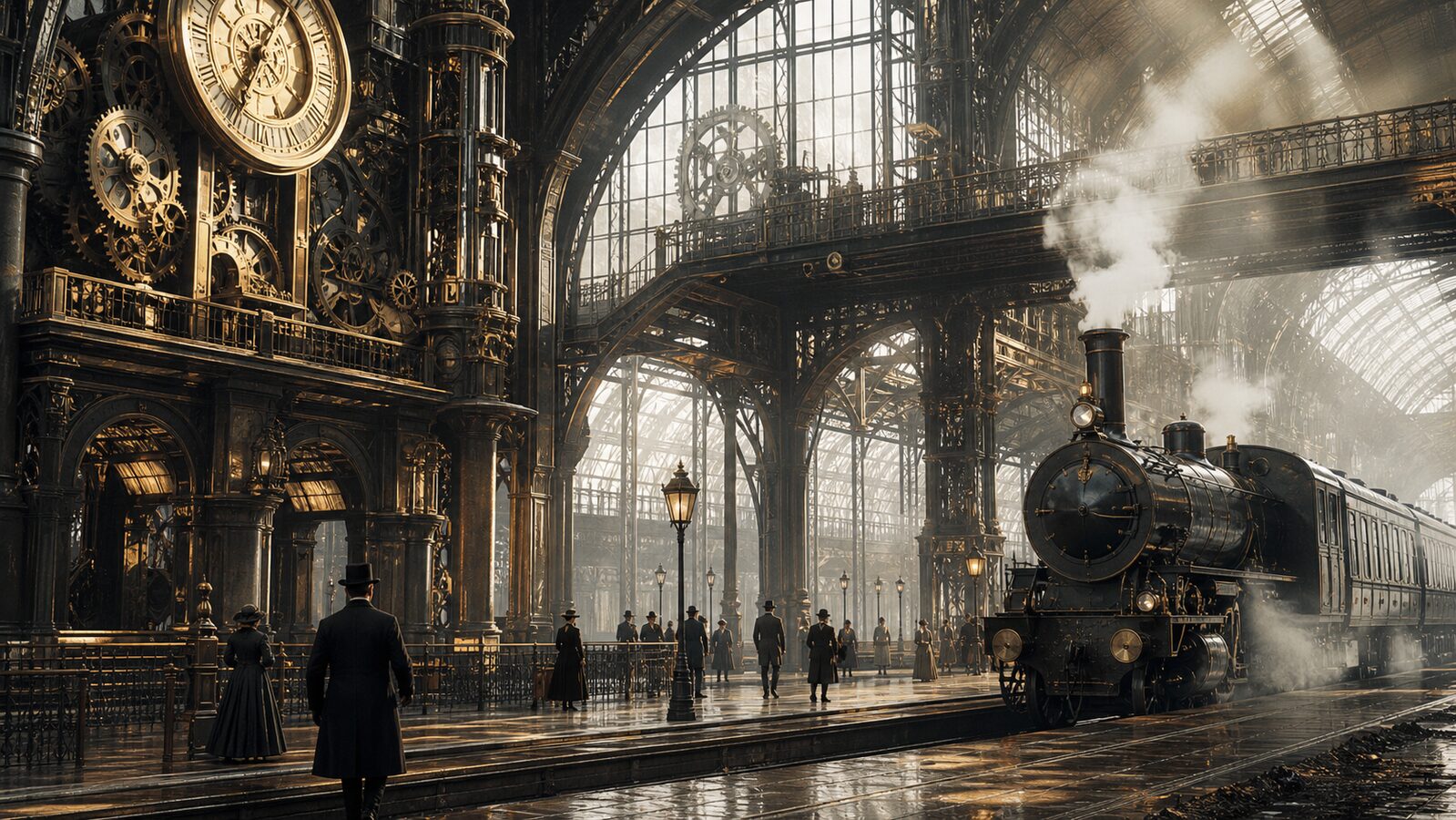 Steampunk aesthetic: World dossier scene