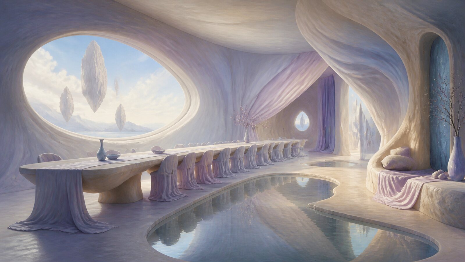 Surrealism aesthetic: Interior dossier scene