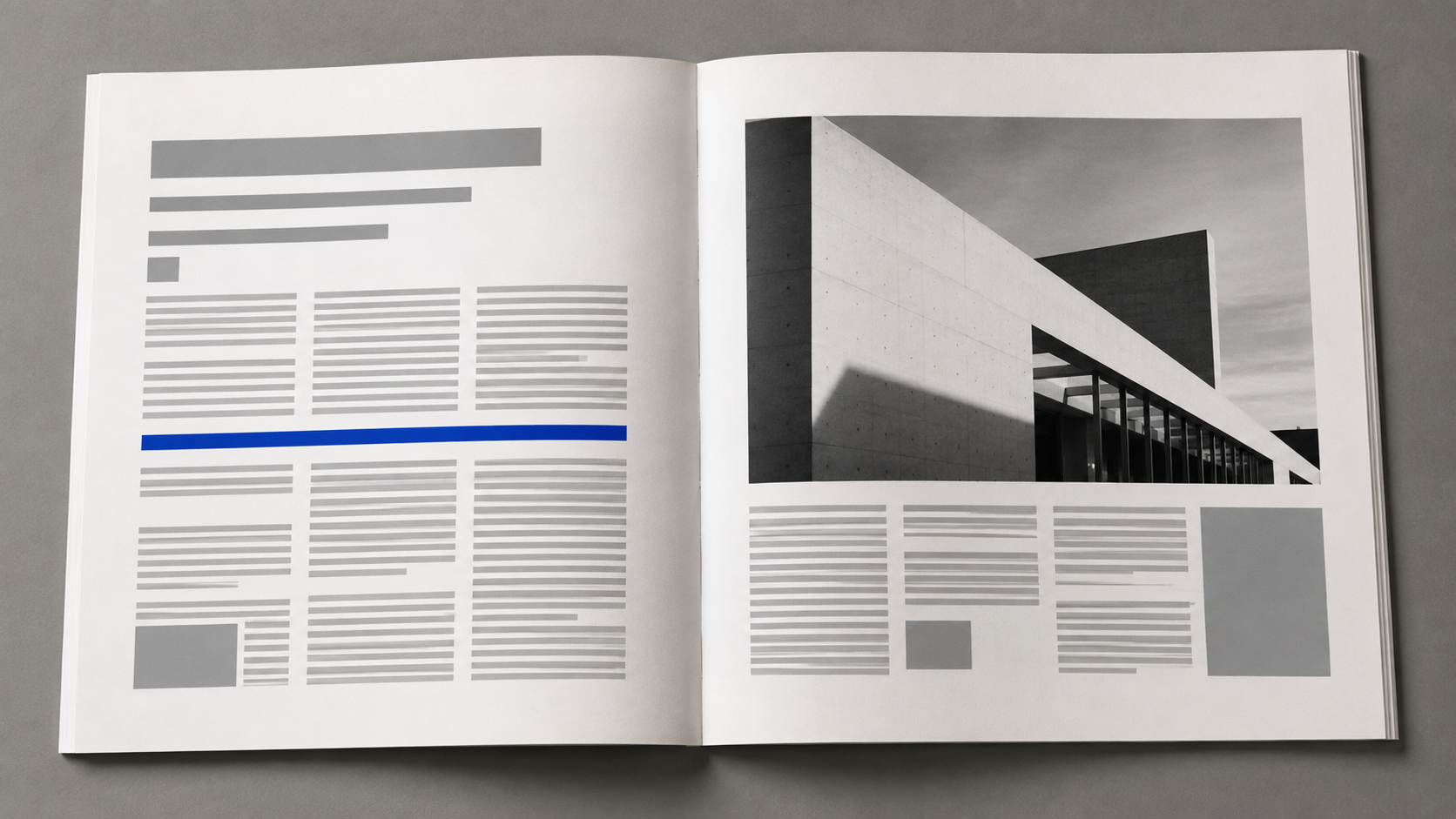 Swiss / International aesthetic: Editorial dossier scene