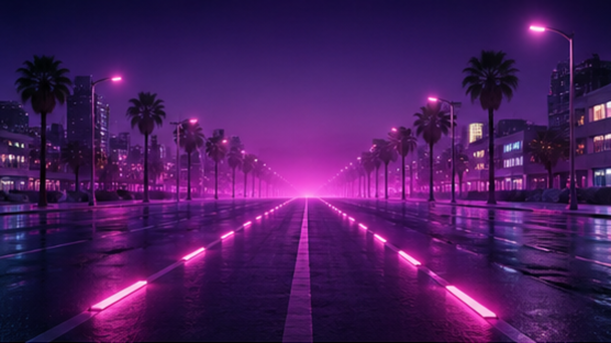 Synthwave photography example