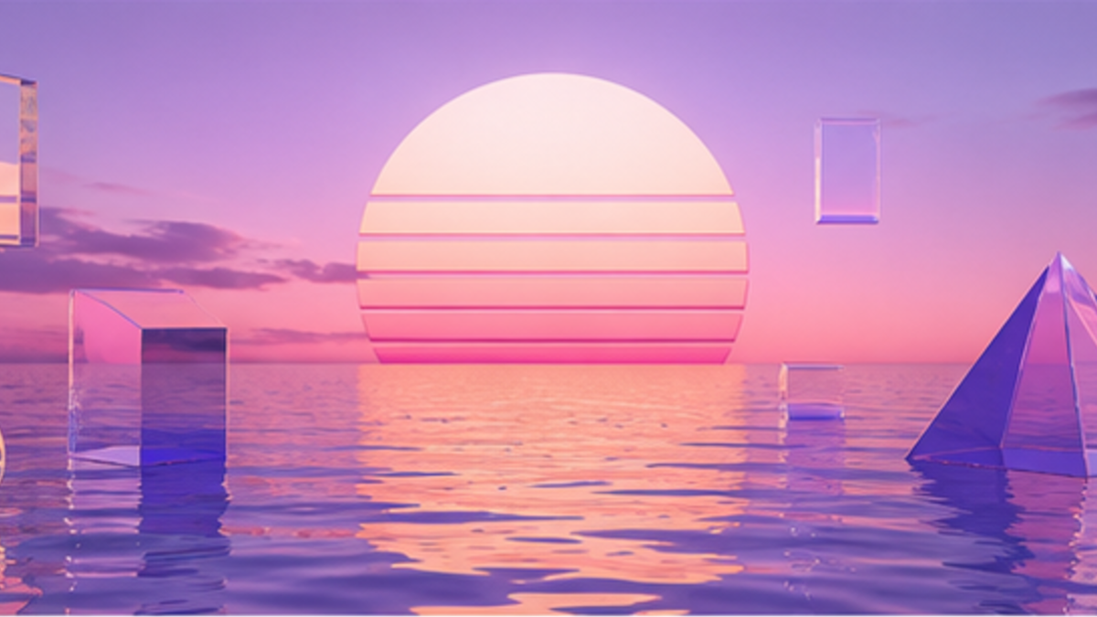 Vaporwave aesthetic: Night dossier scene