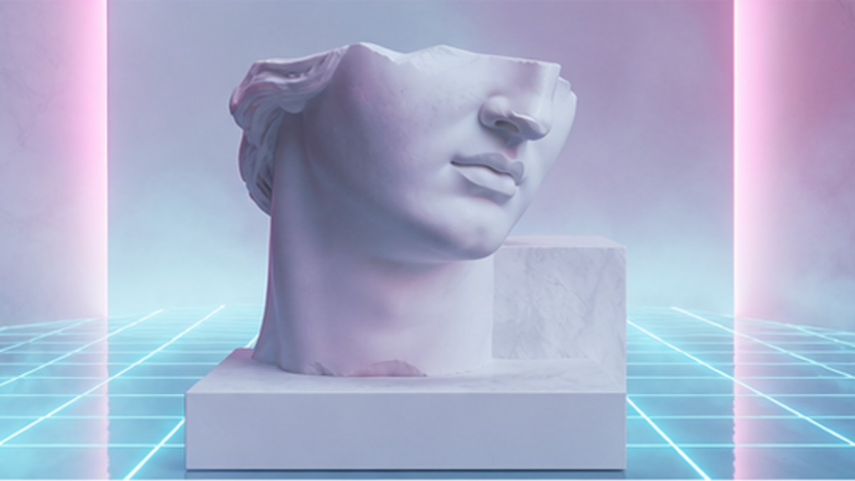 Vaporwave aesthetic: Object dossier scene
