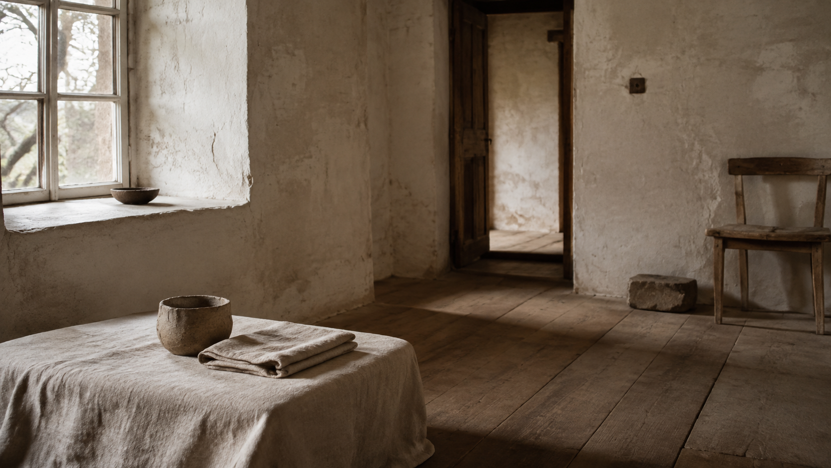 Wabi-Sabi aesthetic: Interior dossier scene
