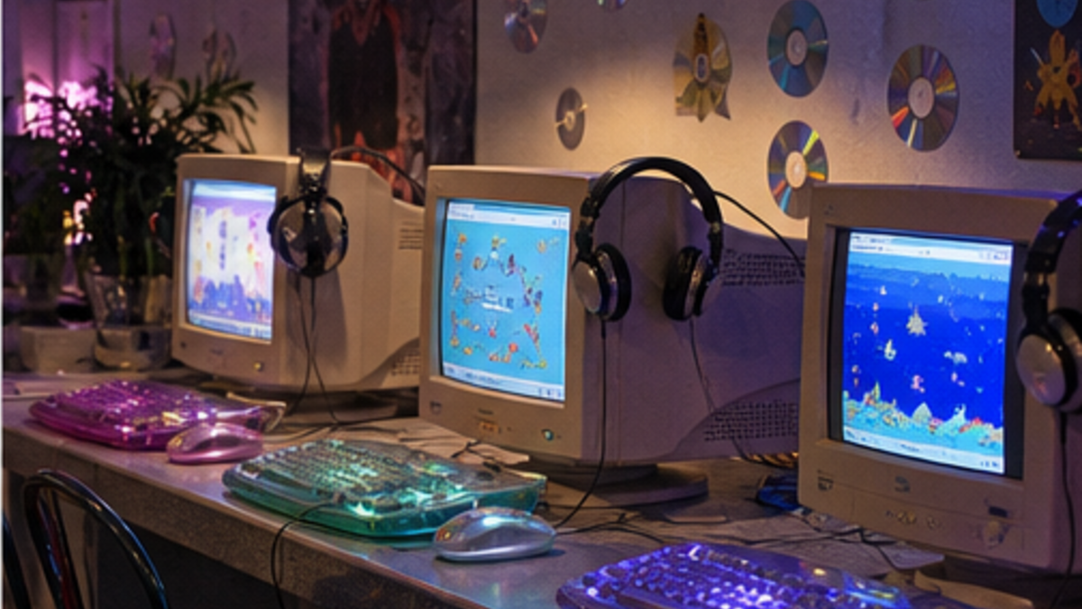 Web 1.0 aesthetic: Studio dossier scene