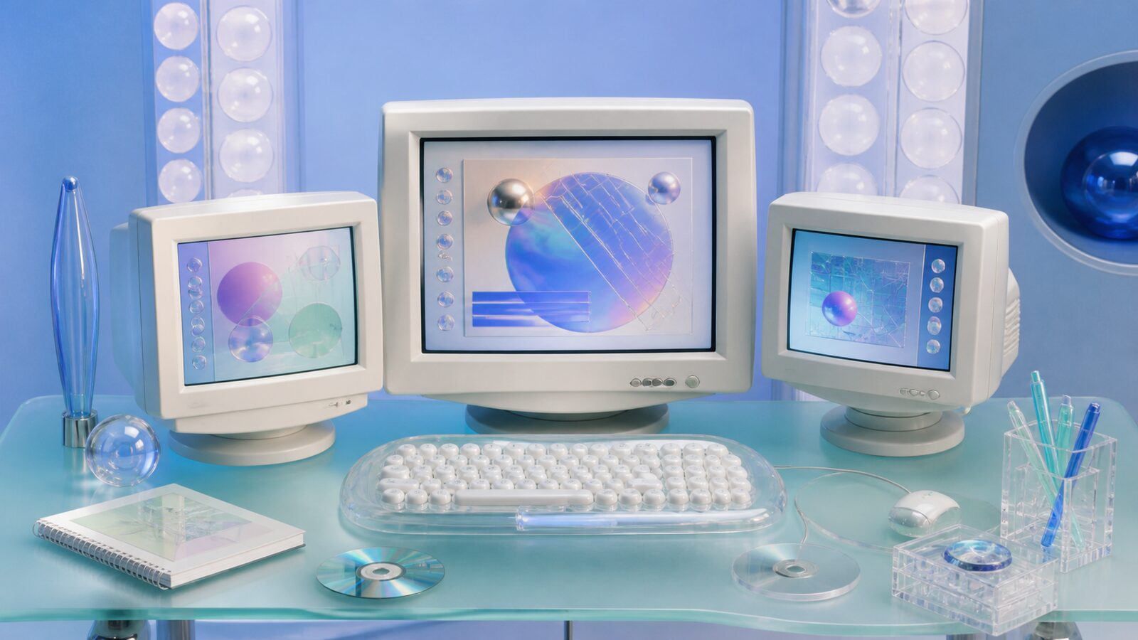Y2K aesthetic: Screen dossier scene